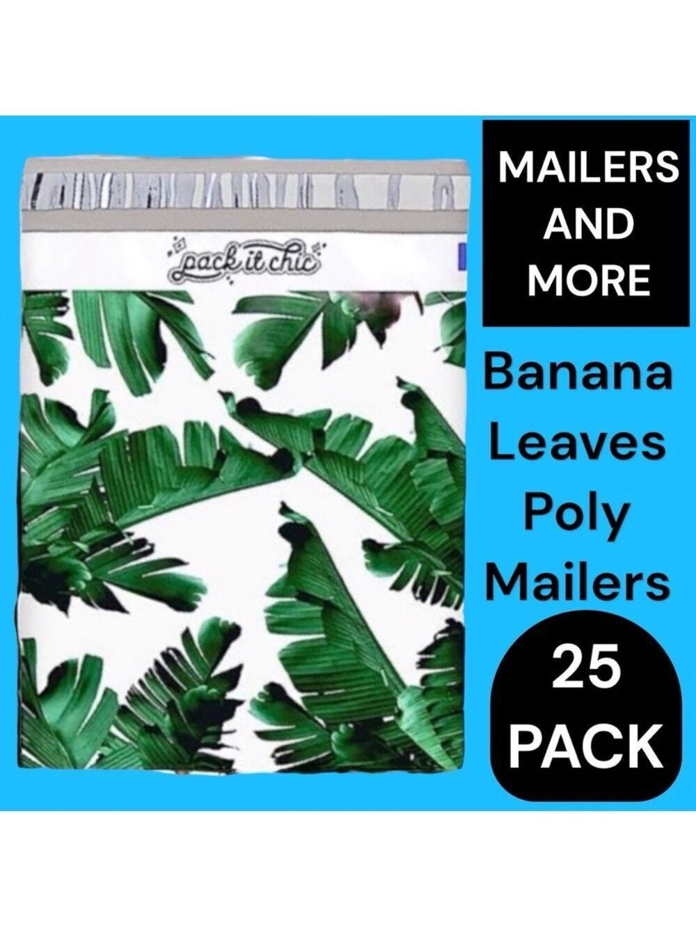 25 10X13 Poly Mailers Banana Leaves Flat Mailers PRICE IS FIRM - Picture 6 of 8